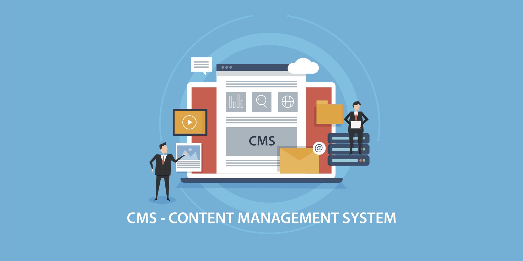 illustration of a content management system