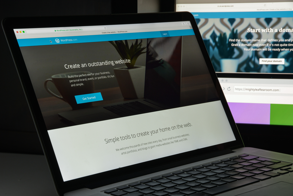 wordpress.com on a laptop