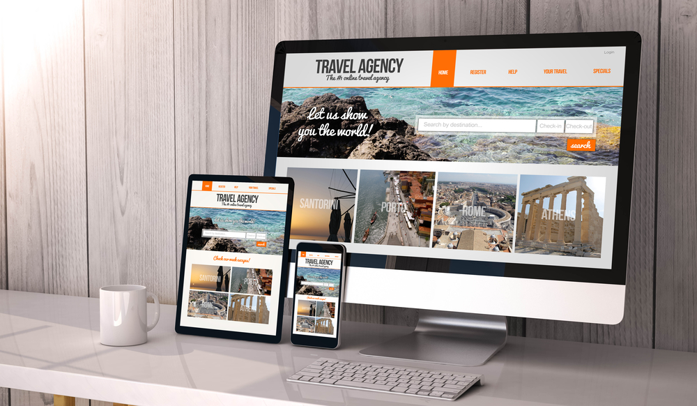 sample of a website with an elegant theme on multiple devices