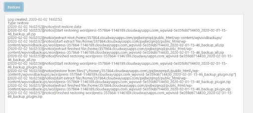 restore WordPress
