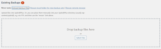 Existing Backups
