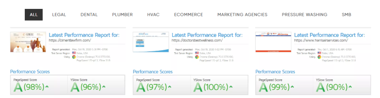 gtmetrix speed report