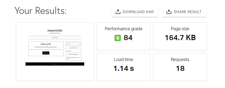 page speed