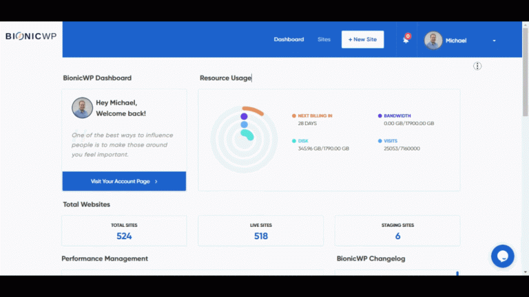 bionicwp dashboard gif