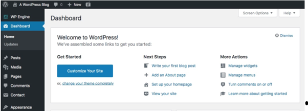 wp dashboard
