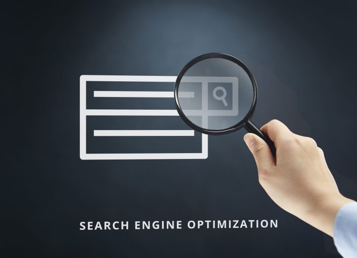 magnifying glass over a search engine