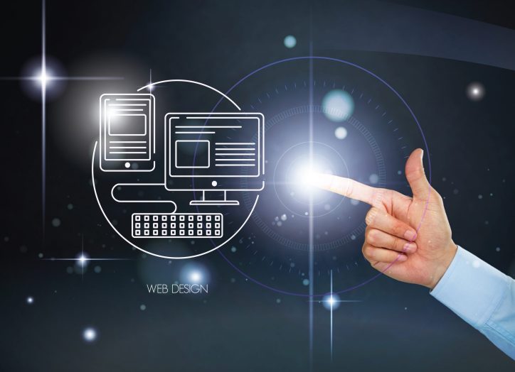 hand pointing at website hosting