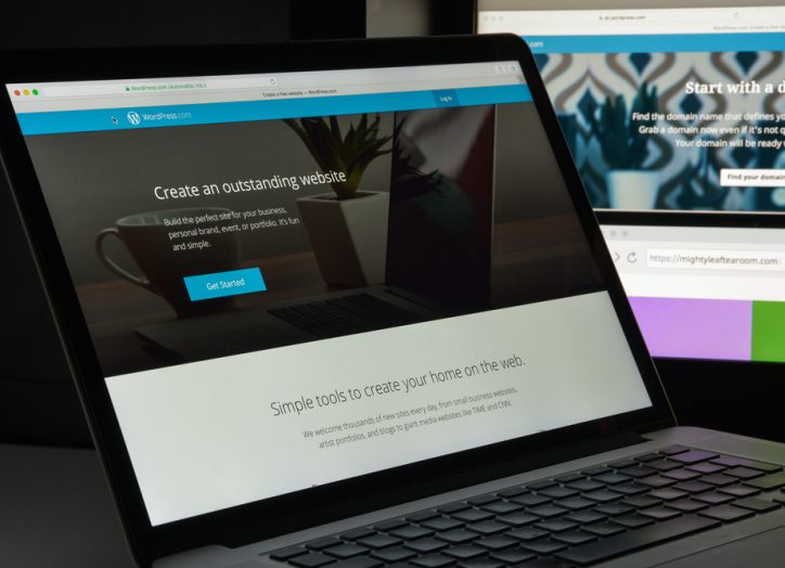 wordpress.com on a laptop